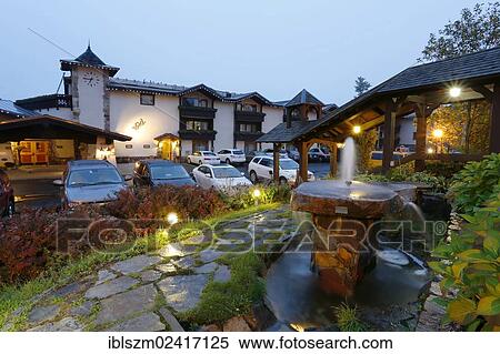 Stock Photography - Golden Arrow Hotel, Lake Placid in the Adirondacks, Upstate New York, USA. Fotosearch