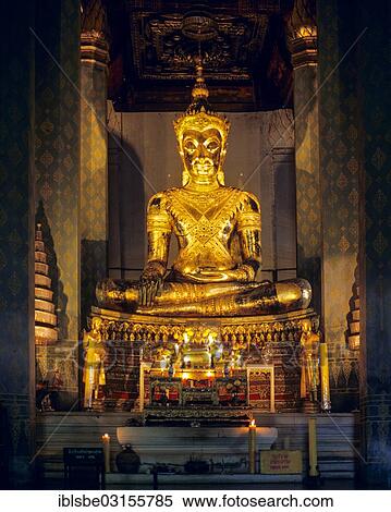 "Golden Buddha statue in a temple in Ayutthaya, UNESCO World Heritage Site, Ayutthaya Historical Park, Ayutthaya, Ayutthaya province, Central Thailand, Thailand, Asia" View Large Photo Image Stock Photography - "Golden Buddha statue in a temple in Ayutthaya, UNESCO World Heritage Site, Ayutthaya Historical Park, Ayutthaya, Ayutthaya province, Central Thailand, Thailand, Asia". Fotosearch