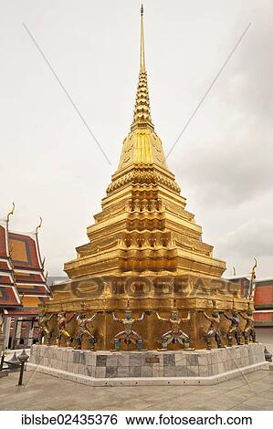 "Golden Chedi, caryatid guards, Wat Phra Kaeo, Bangkok, Bangkok, Thailand, Asia" View Large Photo Image Stock Photograph - "Golden Chedi, caryatid guards, Wat Phra Kaeo, Bangkok, Bangkok, Thailand, Asia". Fotosearch