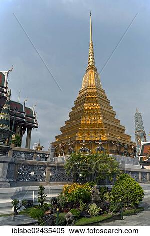 "Golden Chedi, caryatid guards, Wat Phra Kaeo, Krung Thep, Bangkok, Thailand, Asia" View Large Photo Image Stock Photography - "Golden Chedi, caryatid guards, Wat Phra Kaeo, Krung Thep, Bangkok, Thailand, Asia". Fotosearch
