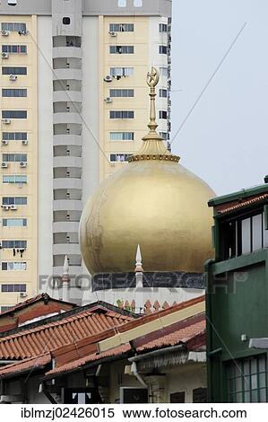 "Golden dome of the Masjid Sultan Mosque, a mosque in the Arab quarter, Arab Street District, Central Area, Central Business District, Singapore, Asia" View Large Photo Image Stock Photography - "Golden dome of the Masjid Sultan Mosque, a mosque in the Arab quarter, Arab Street District, Central Area, Central Business District, Singapore, Asia". Fotosearch