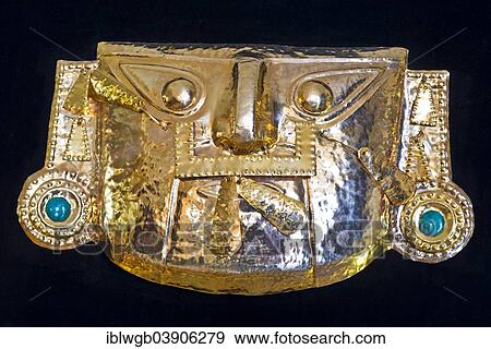 "Golden pre-Columbian Inca mask, replica, sheet brass with semi-precious stones, souvenir, Cusco, Peru, South America" View Large Photo Image Stock Photo - "Golden pre-Columbian Inca mask, replica, sheet brass with semi-precious stones, souvenir, Cusco, Peru, South America". Fotosearch