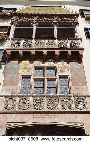 Stock Photo - "Golden Roof, late Gothic alcove balcony, Innsbruck, Tyrol, Austria, Europe". Fotosearch