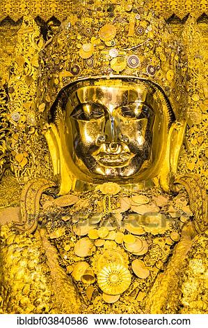 "Golden seated Buddha, Mahamuni, Mandalay, Mandalay Division, Myanmar or Burma" View Large Photo Image Stock Photograph - "Golden seated Buddha, Mahamuni, Mandalay, Mandalay Division, Myanmar or Burma". Fotosearch
