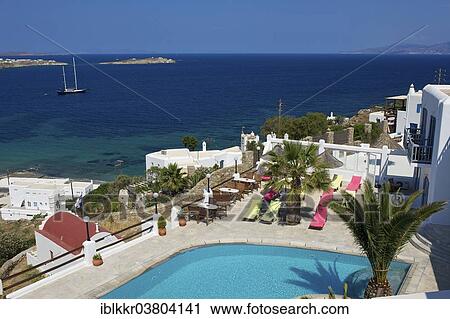 Stock Image - "Golden Star Hotel, Mykonos Town, Mykonos, Cyclades, Greece, Europe". Fotosearch
