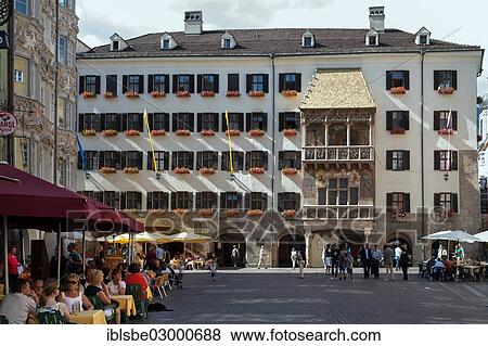 "Goldenes Dachl or Golden Roof, late Gothic representative balcony, historic town centre of Innsbruck, Innsbruck, Tyrol, Austria, Europe" View Large Photo Image Stock Photo - "Goldenes Dachl or Golden Roof, late Gothic representative balcony, historic town centre of Innsbruck, Innsbruck, Tyrol, Austria, Europe". Fotosearch