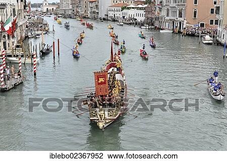"Gondola Festival in Venice, Regata Storica 2012, historical parade of historical boats through the Grand Canal, Venice, Veneto, Italy, Europe" View Large Photo Image Stock Image - "Gondola Festival in Venice, Regata Storica 2012, historical parade of historical boats through the Grand Canal, Venice, Veneto, Italy, Europe". Fotosearch