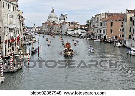 "Gondola Festival in Venice, Regata Storica 2012, historical parade of historical boats through the Grand Canal, Venice, Veneto, Italy, Europe" View Large Photo Image Stock Photo - "Gondola Festival in Venice, Regata Storica 2012, historical parade of historical boats through the Grand Canal, Venice, Veneto, Italy, Europe". Fotosearch