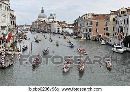 "Gondola Festival in Venice, Regata Storica 2012, historical parade of historical boats through the Grand Canal, Venice, Veneto, Italy, Europe" View Large Photo Image Stock Photography - "Gondola Festival in Venice, Regata Storica 2012, historical parade of historical boats through the Grand Canal, Venice, Veneto, Italy, Europe". Fotosearch
