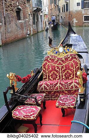 Stock Image - "Gondola in a small canal, Venice, Veneto, Italy, Europe". Fotosearch