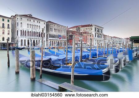 "Gondolas on the Grand Canal at dawn, Venice, Venezien, Italy, Europe" View Large Photo Image Stock Image - "Gondolas on the Grand Canal at dawn, Venice, Venezien, Italy, Europe". Fotosearch