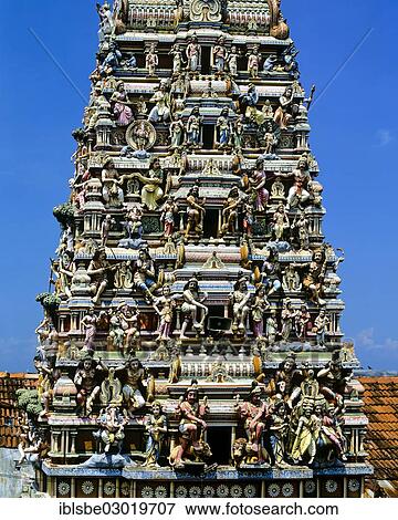 "Gopuram or gate tower at the entrance to the Hindu temple of Ganeshan, Sea Street, Fort District, Colombo, Westprovinz, Sri Lanka, Asia" View Large Photo Image Stock Photo - "Gopuram or gate tower at the entrance to the Hindu temple of Ganeshan, Sea Street, Fort District, Colombo, Westprovinz, Sri Lanka, Asia". Fotosearch