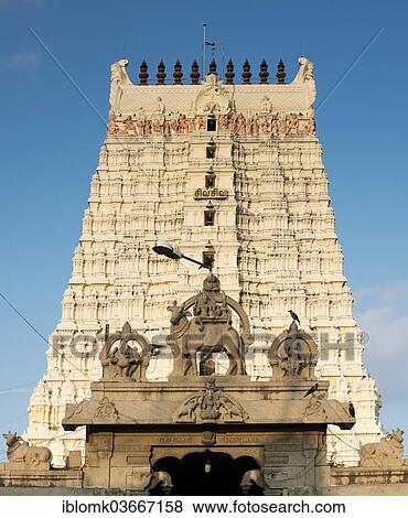 "Gopuram or gateway tower, Ramanathaswami Temple, Rameswaram, Pamban Island, Tamil Nadu, India, Asia" View Large Photo Image Stock Photo - "Gopuram or gateway tower, Ramanathaswami Temple, Rameswaram, Pamban Island, Tamil Nadu, India, Asia". Fotosearch