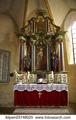 Stock Photography - "Gothic altar of the 14th century fortified church of Axente Sever, Sibiu County, Transylvania, Romania, Europe". Fotosearch