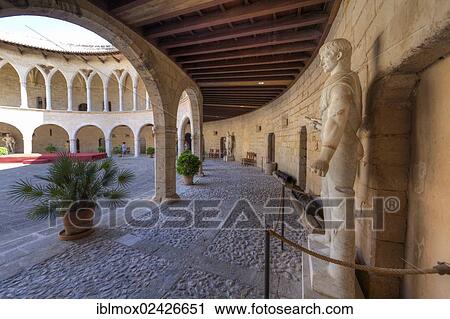 "Gothic arcades in the courtyard of Bellver Castle, 13th century, Palma de Majorca, Majorca, Balearic Islands, Spain, Europe" View Large Photo Image Stock Image - "Gothic arcades in the courtyard of Bellver Castle, 13th century, Palma de Majorca, Majorca, Balearic Islands, Spain, Europe". Fotosearch