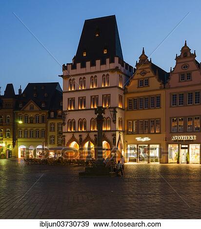 "Gothic building Steipe at dusk, Hauptmarkt main square, Trier, Rhineland-Palatinate, Germany, Europe" View Large Photo Image Stock Photo - "Gothic building Steipe at dusk, Hauptmarkt main square, Trier, Rhineland-Palatinate, Germany, Europe". Fotosearch