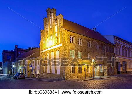 Stock Image - "Gothic gabled house from 1451, today the registry office, Anklam, Mecklenburg-Western Pomerania, Germany, Europe". Fotosearch