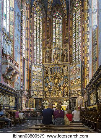 "Gothic high altar by Veit Stoss, gothic St. Mary's Basilica, Stare Miasto old town, Krakow, Lesser Poland Voivodeship, Poland, Europe" View Large Photo Image Stock Photo - "Gothic high altar by Veit Stoss, gothic St. Mary's Basilica, Stare Miasto old town, Krakow, Lesser Poland Voivodeship, Poland, Europe". Fotosearch