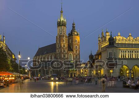 "Gothic St. Mary's Church and Krakow Cloth Hall, Stare Miasto old town, Krakow, Lesser Poland Voivodeship, Poland, Europe" View Large Photo Image Stock Photograph - "Gothic St. Mary's Church and Krakow Cloth Hall, Stare Miasto old town, Krakow, Lesser Poland Voivodeship, Poland, Europe". Fotosearch
