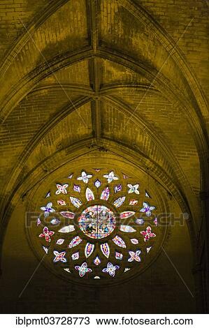 "Gothic stained-glass window, Seville Cathedral, Seville, Seville province, Andalusia, Spain, Europe" View Large Photo Image Stock Image - "Gothic stained-glass window, Seville Cathedral, Seville, Seville province, Andalusia, Spain, Europe". Fotosearch