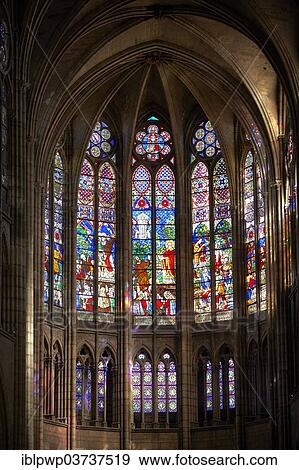"Gothic stained glass windows depicting scenes from the Martyrdom of Saint Denis, Cathedral Basilica of Saint Denis, Basilique Saint-Denis, Paris, Ile-de-France, France, Europe" View Large Photo Image Stock Photo - "Gothic stained glass windows depicting scenes from the Martyrdom of Saint Denis, Cathedral Basilica of Saint Denis, Basilique Saint-Denis, Paris, Ile-de-France, France, Europe". Fotosearch