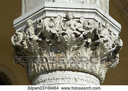 "Gothic style capital, Doge's Palace, Venice, Veneto, Italy, Europe" View Large Photo Image Picture - "Gothic style capital, Doge's Palace, Venice, Veneto, Italy, Europe". Fotosearch