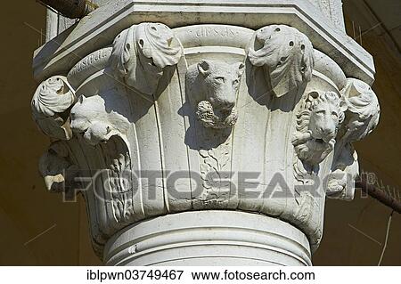 Stock Photo - "Gothic style capital, Doge's Palace, Venice, Veneto, Italy, Europe". Fotosearch