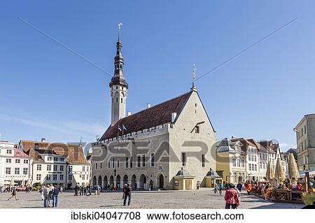 "Gothic Town Hall on the Town Square in the old town, Tallinn, Estonia, Europe" View Large Photo Image Stock Photo - "Gothic Town Hall on the Town Square in the old town, Tallinn, Estonia, Europe". Fotosearch