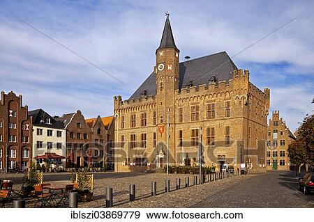 "Gothic town hall, Rathausplatz square, brick house, historic building, Kalkar, Lower Rhine region, North Rhine-Westphalia, Germany, Europe" View Large Photo Image Stock Photo - "Gothic town hall, Rathausplatz square, brick house, historic building, Kalkar, Lower Rhine region, North Rhine-Westphalia, Germany, Europe". Fotosearch