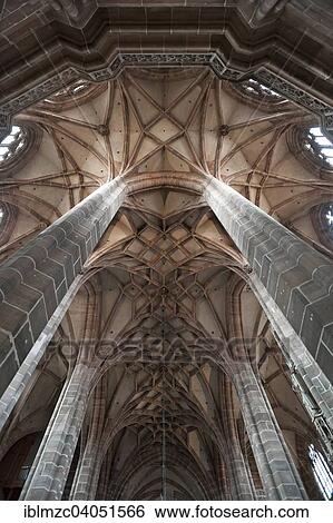 Stock Photograph - "Gothic vault, 1477, St. Lorenz Church, Nuremberg, Middle Franconia, Bavaria, Germany, Europe". Fotosearch