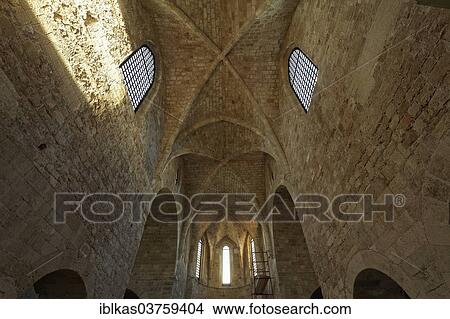 "Gothic vault, Church of Panagia tou Kastrou, Collachio or Knight's Quarter, historic town centre, Rhodes, Island of Rhodes, Dodecanese, Greece, Europe" View Large Photo Image Picture - "Gothic vault, Church of Panagia tou Kastrou, Collachio or Knight's Quarter, historic town centre, Rhodes, Island of Rhodes, Dodecanese, Greece, Europe". Fotosearch