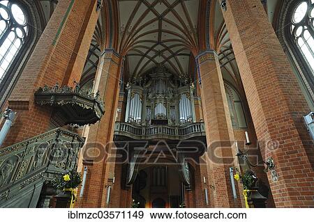 "Gothic vaulted ceiling with Baroque organ case, left the pulpit, Marienkirche or St. Mary's Church, Gustrow, Mecklenburg-Western Pomerania, Germany, Europe" View Large Photo Image Stock Photo - "Gothic vaulted ceiling with Baroque organ case, left the pulpit, Marienkirche or St. Mary's Church, Gustrow, Mecklenburg-Western Pomerania, Germany, Europe". Fotosearch