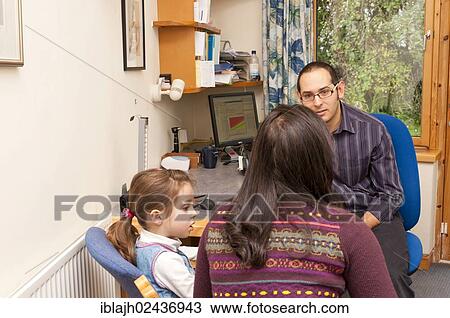 Stock Image - "GP doctor's surgery, patient consultation, United Kingdom, Europe". Fotosearch