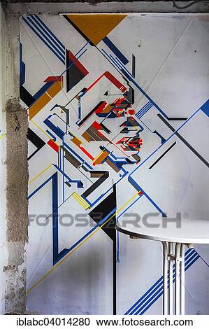 Stock Image - "Graffiti on the Praterinsel, Munich, Upper Bavaria, Bavaria, Germany, Europe". Fotosearch