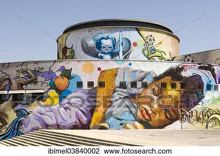 Stock Image - "Graffiti, Sevilla Internacional Bus Station, Seville, Andalusia, Spain, Europe". Fotosearch