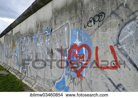 Picture - "Graffiti, wall remains, Berlin Wall Memorial, Bernauer Strasse, Berlin, Berlin, Germany, Europe". Fotosearch