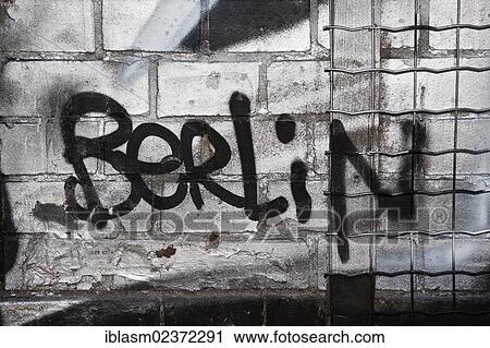 Stock Image - "Grafitti, Berlin, on a house facade, Berlin, Germany, Europe". Fotosearch