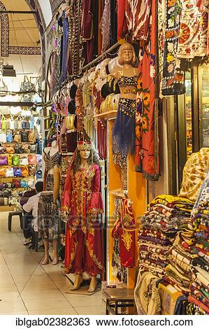 Stock Image - "Grand bazaar, textile market, Istanbul, Turkey, Asia". Fotosearch