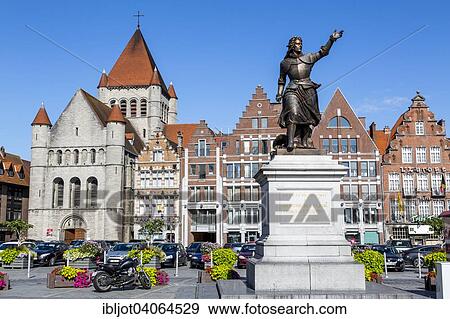 "Grand Place, church of St. Quentin, monument of Christine de Lalang, historic centre, Tournai, Hainaut, Belgium, Europe" View Large Photo Image Stock Photo - "Grand Place, church of St. Quentin, monument of Christine de Lalang, historic centre, Tournai, Hainaut, Belgium, Europe". Fotosearch