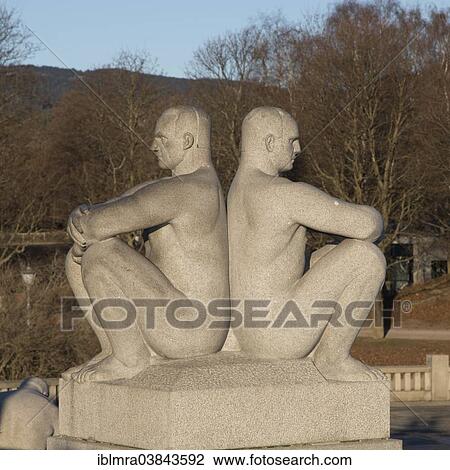 "Granite sculpture, two men sitting back to back, Vigeland installation, Frogner Park,, Oslo, Norway, Europe" View Large Photo Image Stock Image - "Granite sculpture, two men sitting back to back, Vigeland installation, Frogner Park,, Oslo, Norway, Europe". Fotosearch