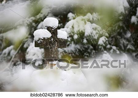 "Grave cross, snow, Alter Suedlicher Friedhof cemetery, Munich, Bavaria, Germany, Europe" View Large Photo Image Stock Photograph - "Grave cross, snow, Alter Suedlicher Friedhof cemetery, Munich, Bavaria, Germany, Europe". Fotosearch