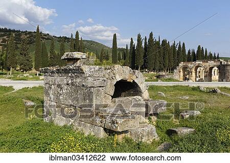 "Grave, necropolis, ancient city of Hierapolis, Hierapolis, near Pamukkale, Denizli Province, Aegean Region, Turkey, Asia" View Large Photo Image Stock Image - "Grave, necropolis, ancient city of Hierapolis, Hierapolis, near Pamukkale, Denizli Province, Aegean Region, Turkey, Asia". Fotosearch