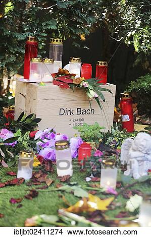 "Grave of actor and entertainer Dirk Bach at Melatenfriedhof cemetery, Cologne, North Rhine-Westphalia, Germany, Europe" View Large Photo Image Picture - "Grave of actor and entertainer Dirk Bach at Melatenfriedhof cemetery, Cologne, North Rhine-Westphalia, Germany, Europe". Fotosearch