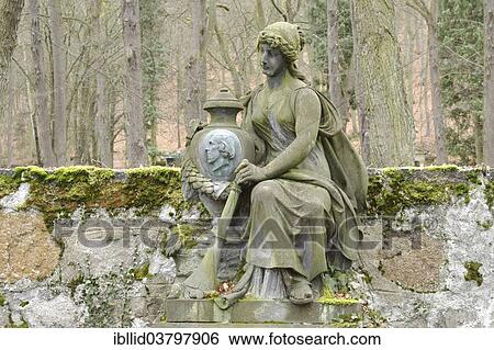 Stock Photograph - "Grave sculpture, decaying grave, cemetery, Carlsbad, Bohemia, Czech Republic, Europe". Fotosearch
