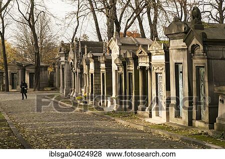 Stock Photo - "Graves in the Pere Lachaise Cemetery, Paris, France, Europe". Fotosearch