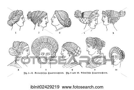 "Greek and Roman hairstyles, illustration from Meyers Konversationslexikon, a German encyclopedia, 1897" View Large Photo Image Stock Photo - "Greek and Roman hairstyles, illustration from Meyers Konversationslexikon, a German encyclopedia, 1897". Fotosearch