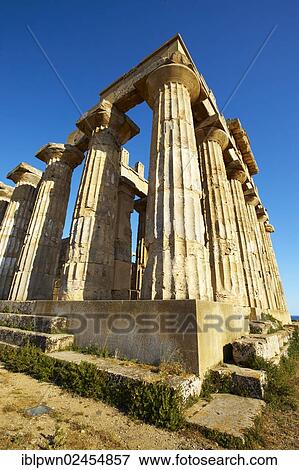 Stock Photo - "Greek Doric Temple ruins of Temple F at Selinunte, Sicily, Italy, Europe". Fotosearch