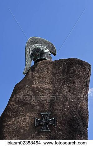 "Greek helmet, war memorial, dedicated in 1913, Iron Cross, boulder, Teltow, Brandenburg, Germany, Europe" View Large Photo Image Picture - "Greek helmet, war memorial, dedicated in 1913, Iron Cross, boulder, Teltow, Brandenburg, Germany, Europe". Fotosearch