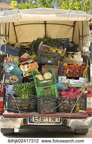 Greek pick-up truck with fruit and vegetables, Lefkas or Lefkada, Greece, Europe View Large Photo Image Stock Image - Greek pick-up truck with fruit and vegetables, Lefkas or Lefkada, Greece, Europe. Fotosearch