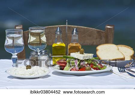 "Greek salad with feta, tzatziki, Greece, Europe" View Large Photo Image Stock Image - "Greek salad with feta, tzatziki, Greece, Europe". Fotosearch